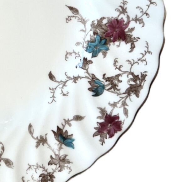 Set of 4 - Vintage Minton England "Ancestral" Bone China 8" Side Plates - 1950s - Picture 2 of 4